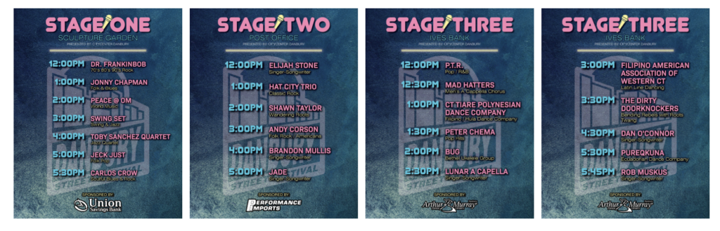 2026 Stage Performances at Danbury Street Festival